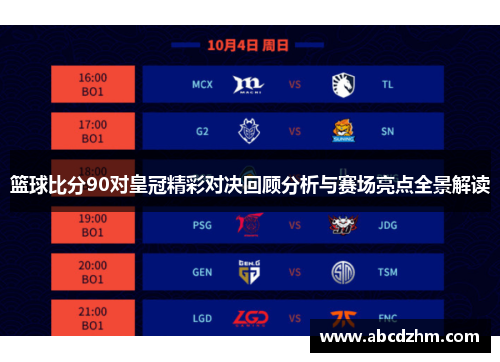 篮球比分90对皇冠精彩对决回顾分析与赛场亮点全景解读